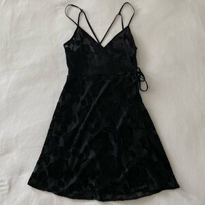 Black floral mini dress